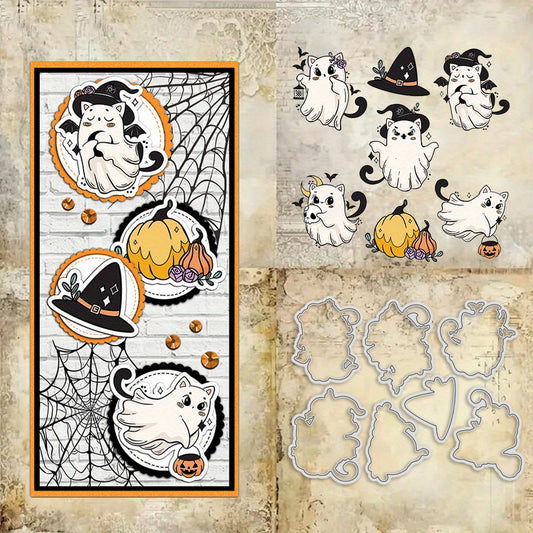 Cute Witch Ghost Dies & Stamps Set