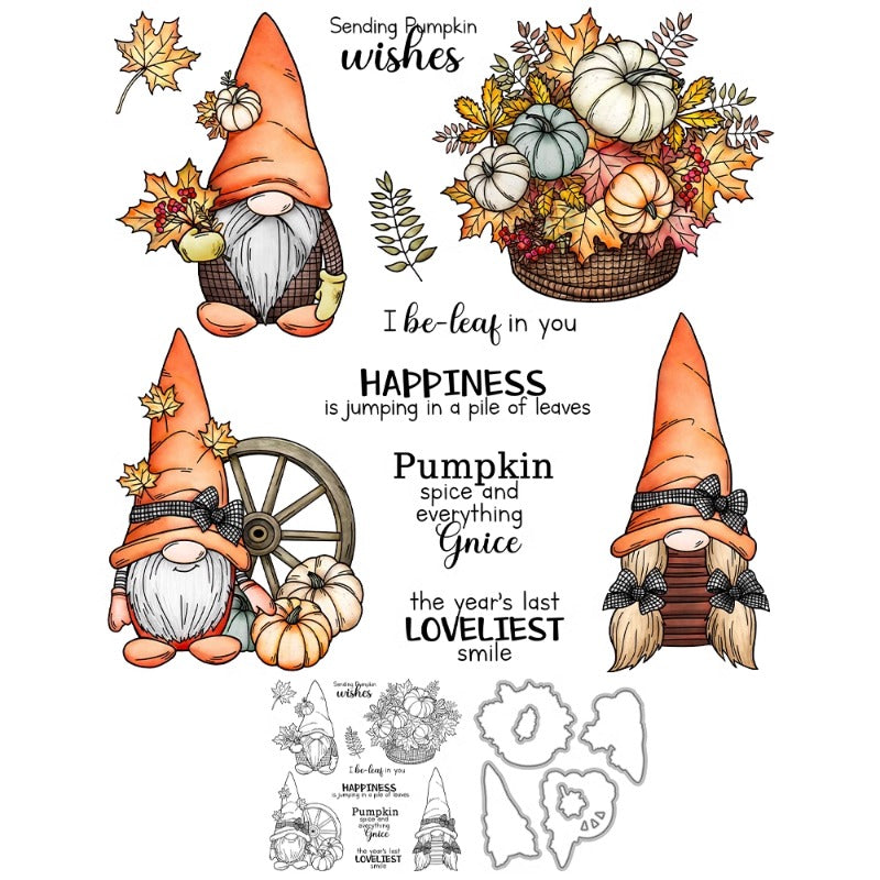 Autumn Harvest Pumpkin Gnome Dies & Stamps Set