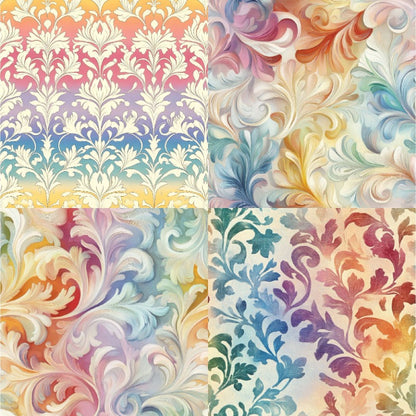 24PCS 6" Damask Scrapbook Paper & Cardstock