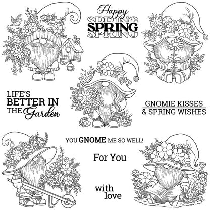 Spring Sunflower Gnome Dies & Stamps Set