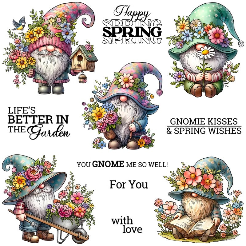 Spring Sunflower Gnome Dies & Stamps Set