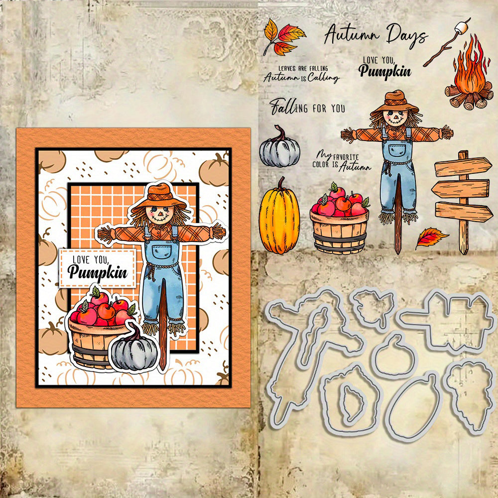 Fall Harvest Pumpkin Scarecrow Dies & Stamps Set