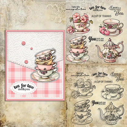 Vintage Tea Set Clear Stamps