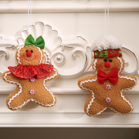 2Pcs Christmas Gingerbread Man Pendant Decorations