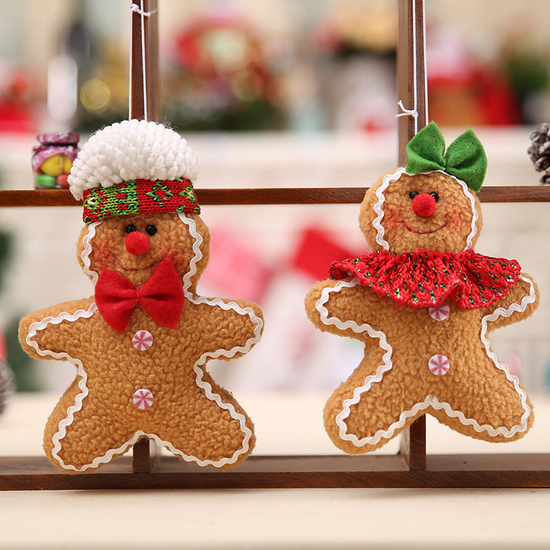 2Pcs Christmas Gingerbread Man Pendant Decorations