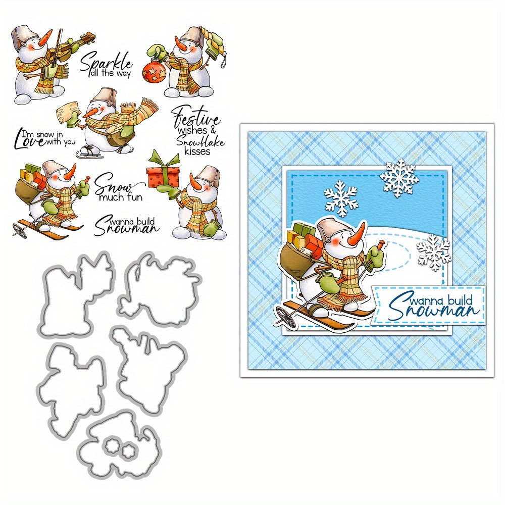 Winter Cute Snowman Dies & Stamps Set