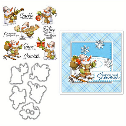 Winter Cute Snowman Dies & Stamps Set