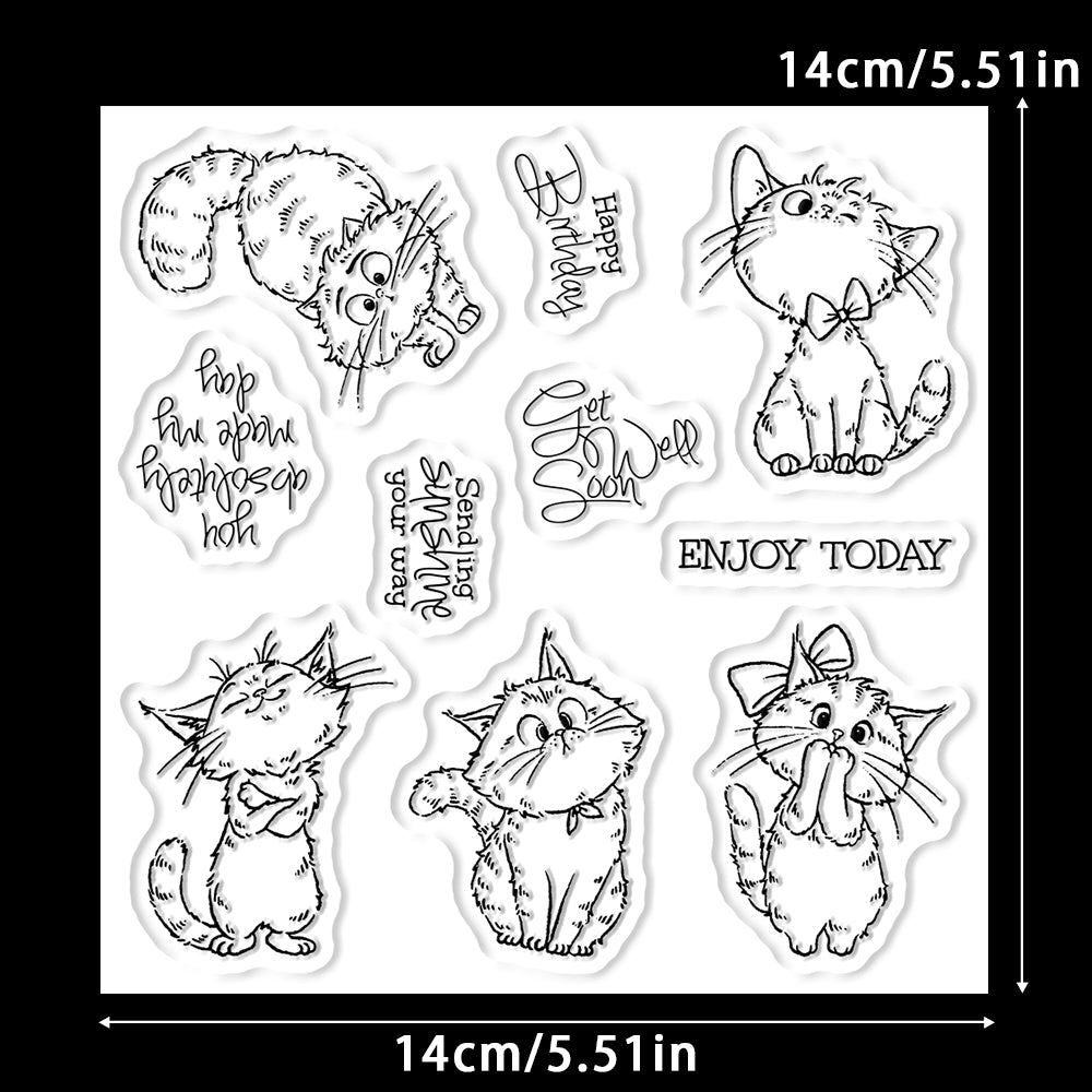 Cute Kitty Cats Dies & Stamps Set