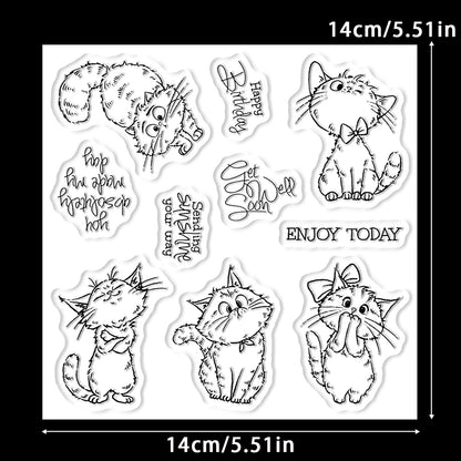 Cute Kitty Cats Dies & Stamps Set