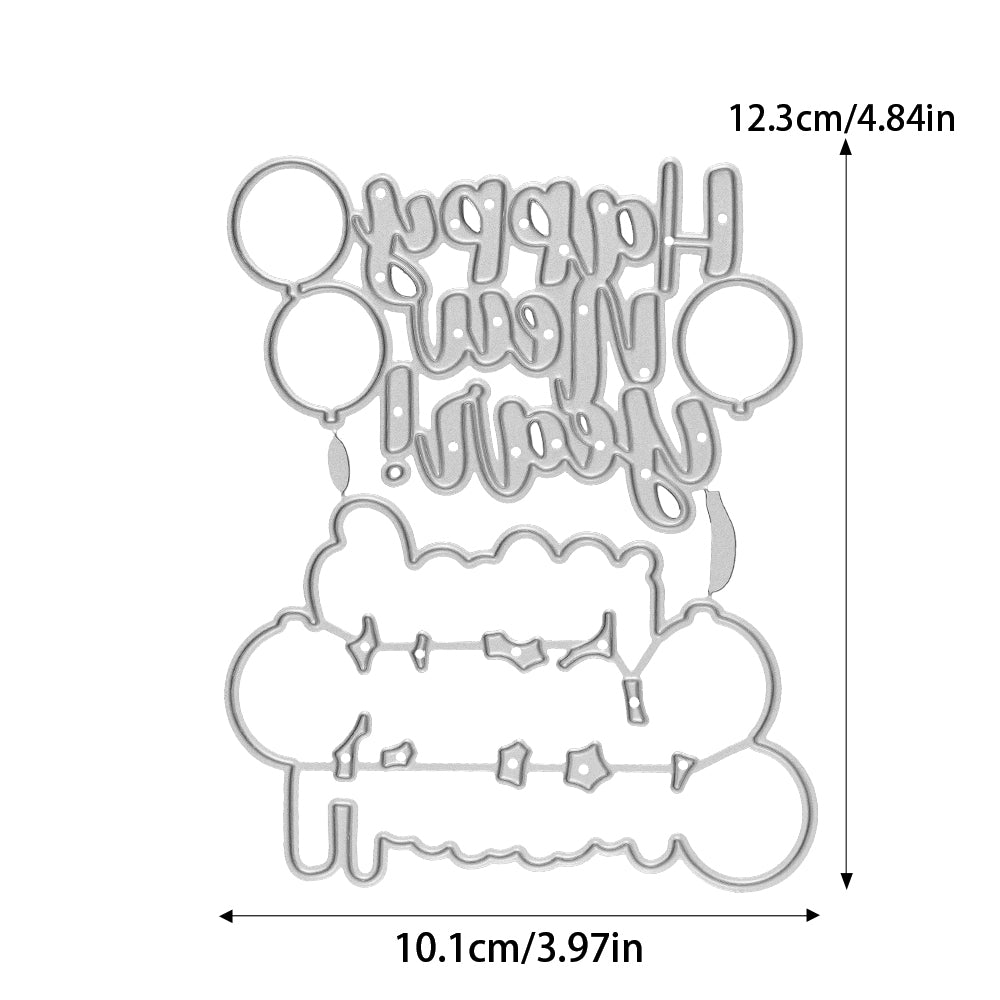 "Happy New Year" Words Cutting Dies