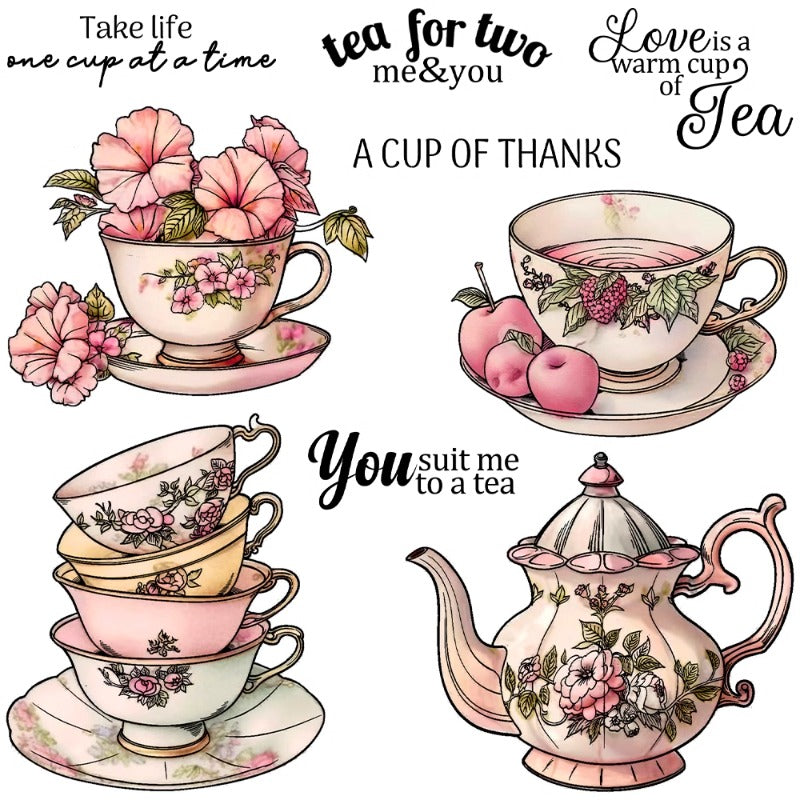 Vintage Tea Set Clear Stamps