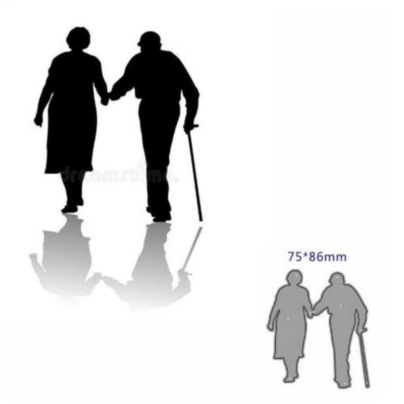 Elderly Couple Walking Metal Cutting Dies