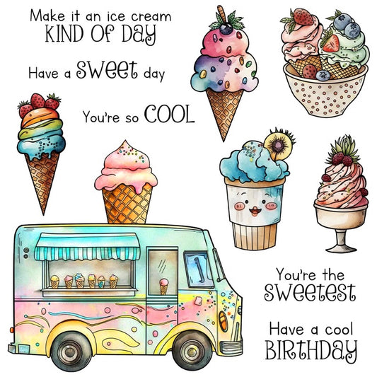 Summer Cool Ice Cream Truck Dies & Stamps Set