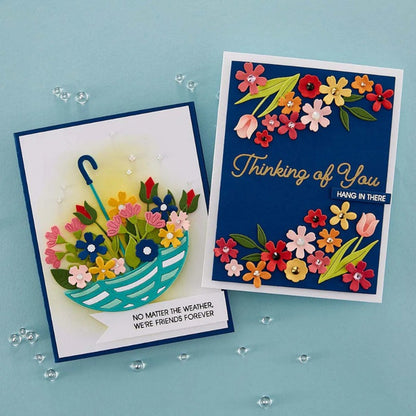 Umbrellas and Flowers Metal Cutting Dies