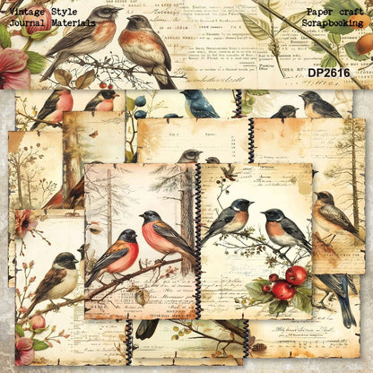 A5 Vintage Birds Journal Scrapbook Paper