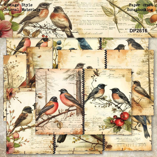 A5 Vintage Birds Journal Scrapbook Paper