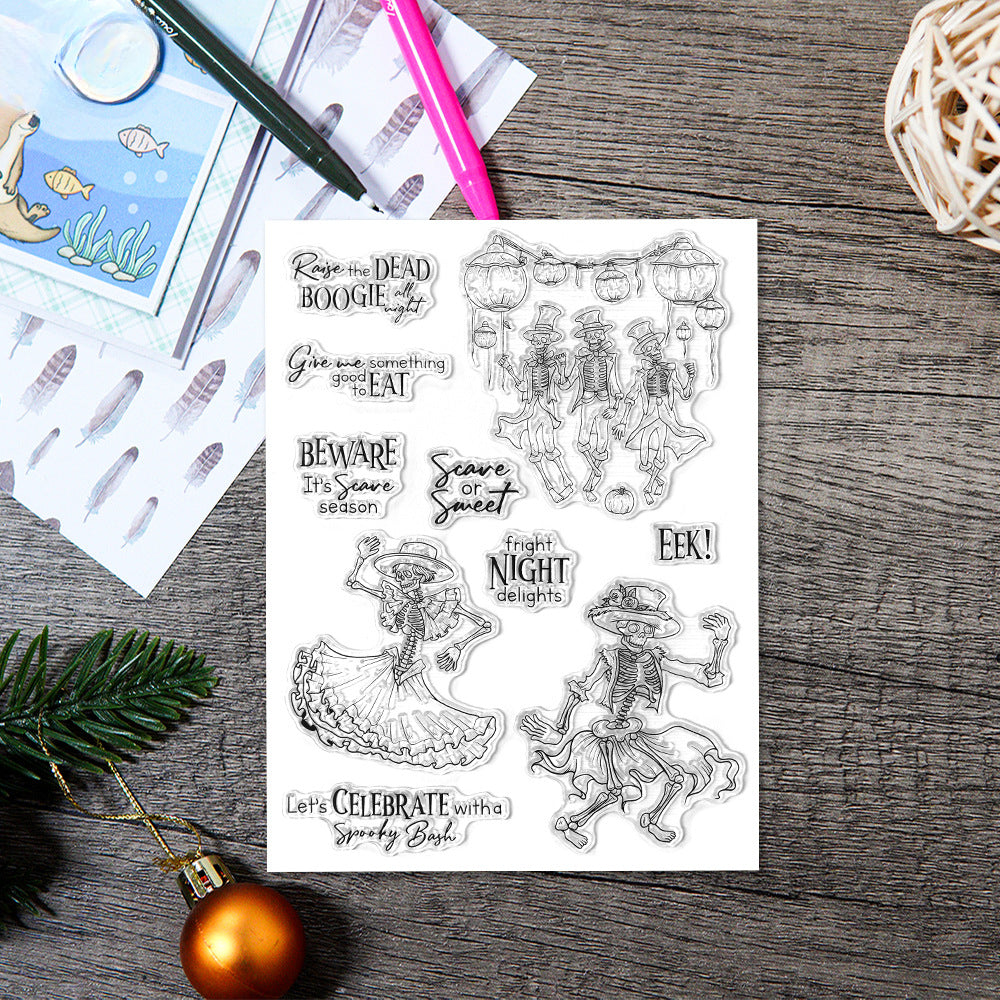 Halloween Skeleton Dies & Stamps Set