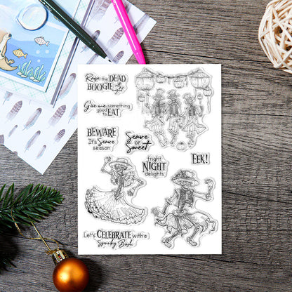 Halloween Skeleton Dies & Stamps Set