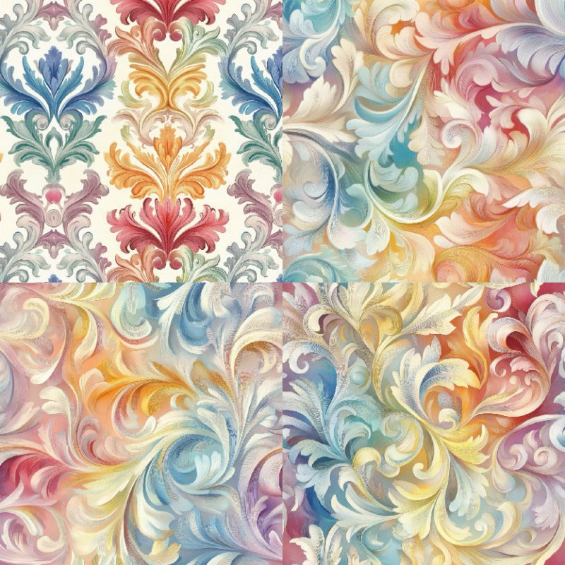 24PCS 6" Damask Scrapbook Paper & Cardstock