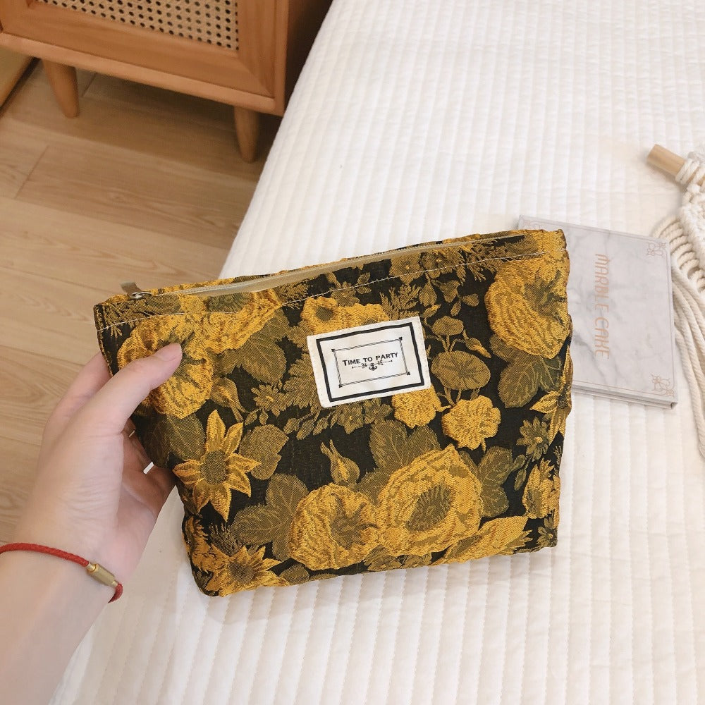 Gilded Palace Style Elegant Jacquard Cosmetic Bag