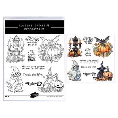 Halloween Pumpkin Ghost Bat Dies & Stamps Set