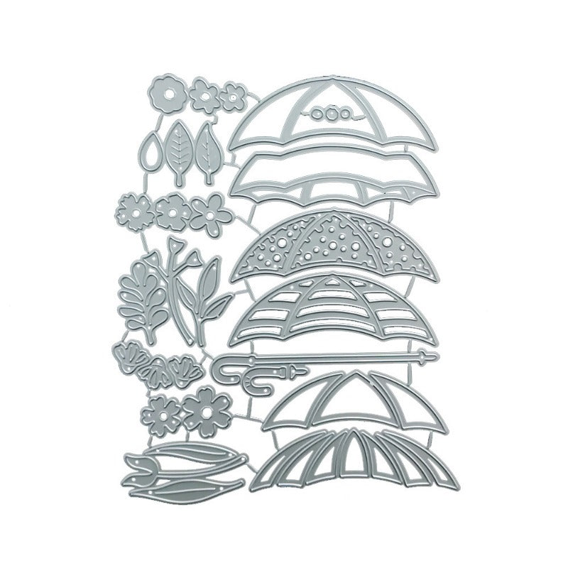 Umbrellas and Flowers Metal Cutting Dies