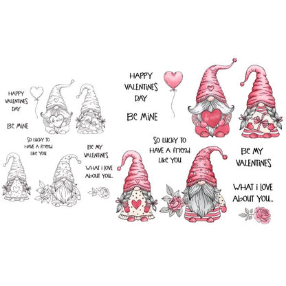 Valentine Gnomes Dies & Stamps Set