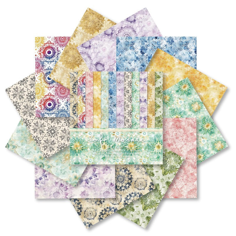 24PCS 6" Soft Mosaic Scrapbook Paper & Cardstock