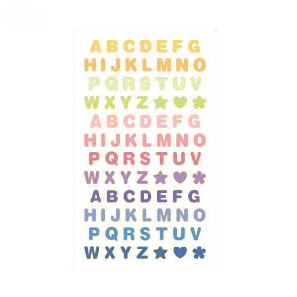 Cute Alphabets Numbers Cartoon Decorative Stickers