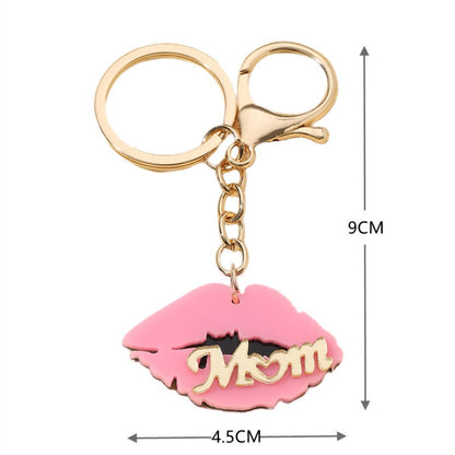 "MOM "Words & Lips Keychain