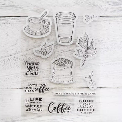 Coffee Beans & Coffee Cup Dies & Stamps Set