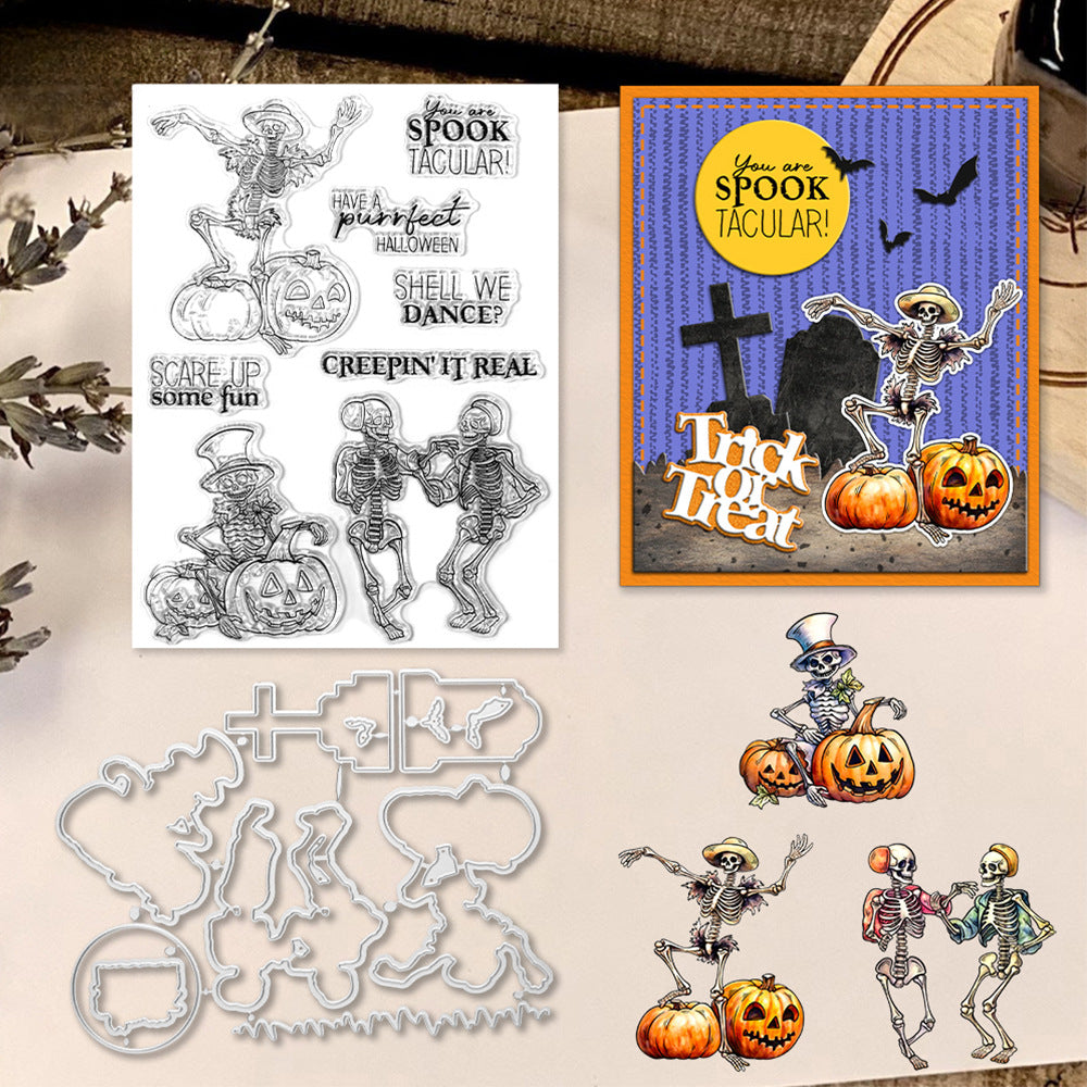 Halloween Dancing Skeleton Dies & Stamps Set