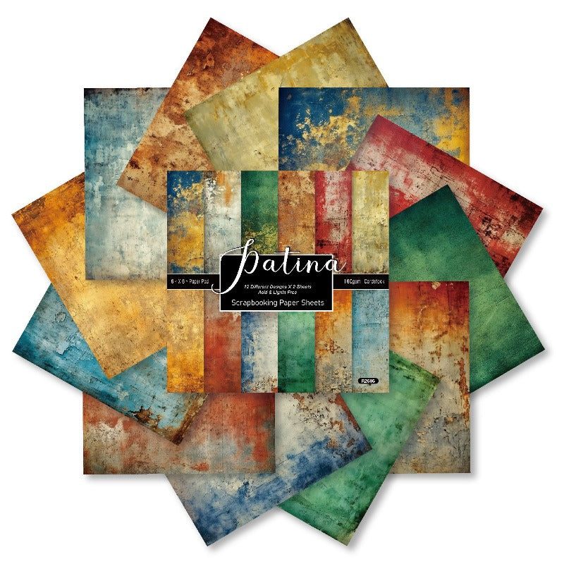 24PCS 6" Patina Scrapbook Paper & Cardstock