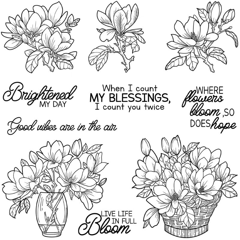 Magnolia Flower Clear Stamps