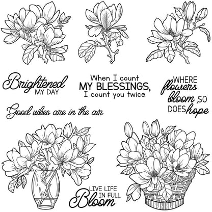 Magnolia Flower Clear Stamps