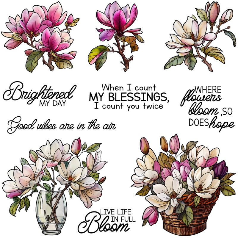 Magnolia Flower Clear Stamps