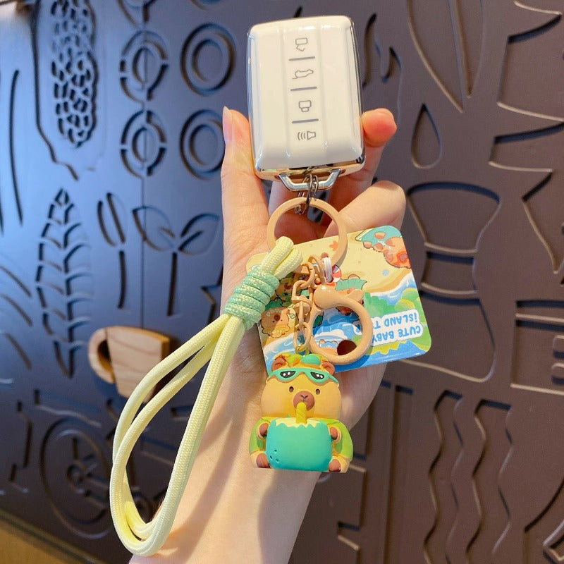 Cute Dolphin Island Vacation Series Keychain