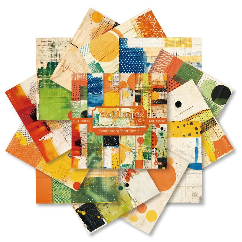 24PCS 6" Collage Scrapbook Paper & Cardstock