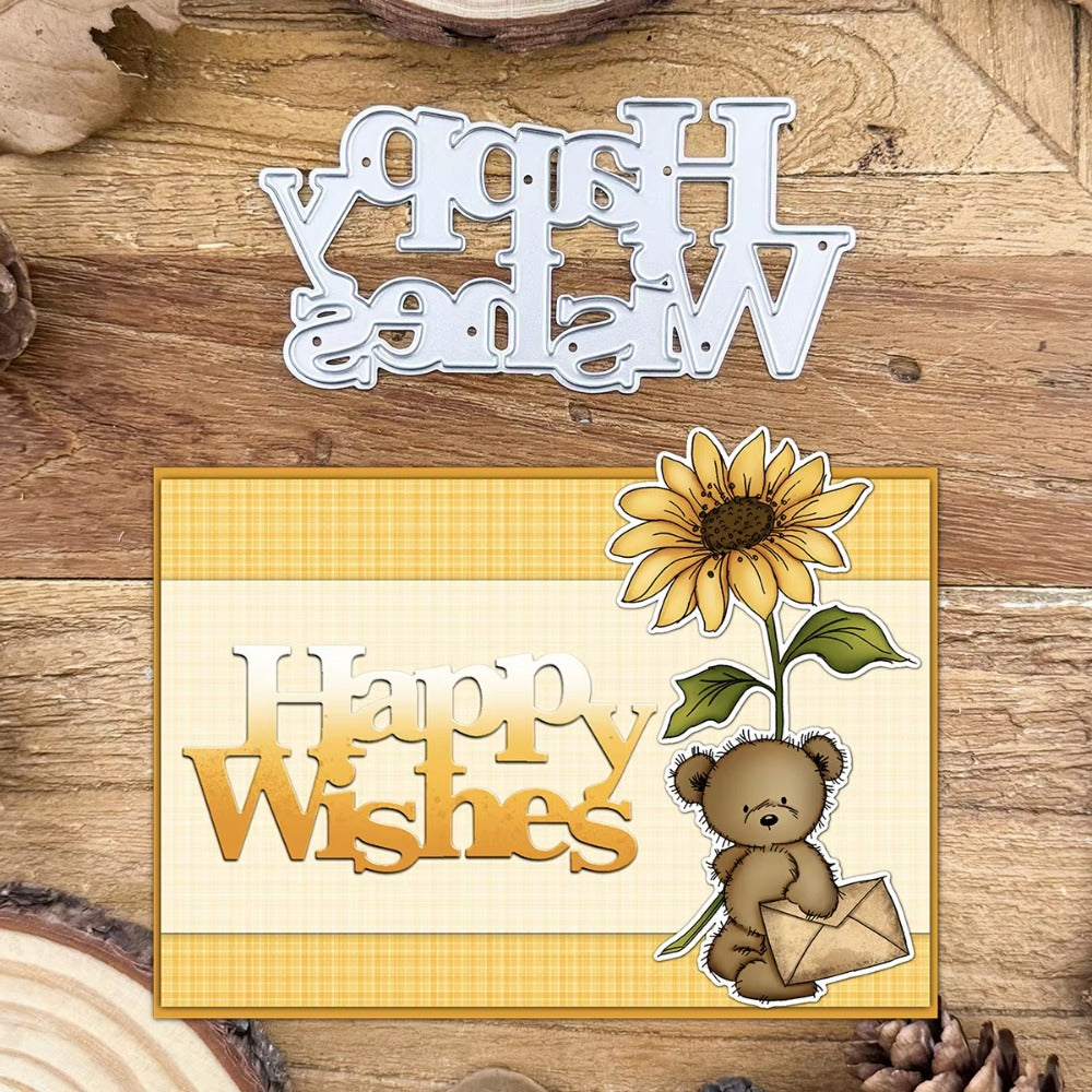 "HAPPY WISHES" Words Metal Cutting Dies