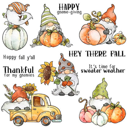 Thanksgiving Gnome Pumpkins Dies & Stamps Set