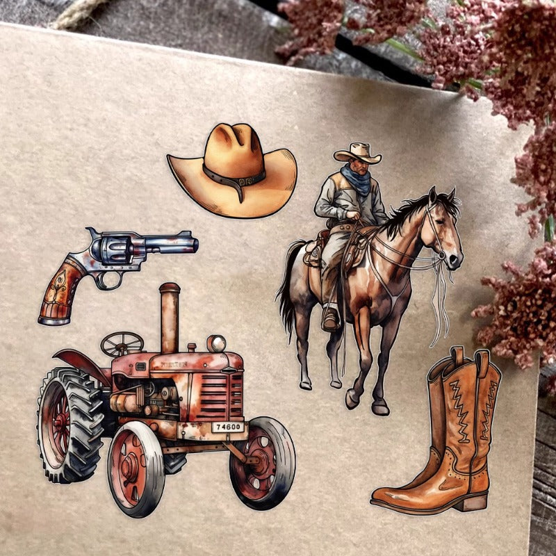 Cool Cowboy Tractor and Boots Clear Stamps