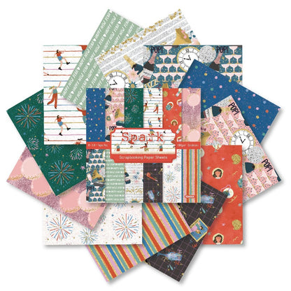 24PCS 6" Spark Scrapbook Paper & Cardstock