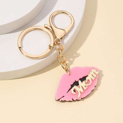 "MOM "Words & Lips Keychain