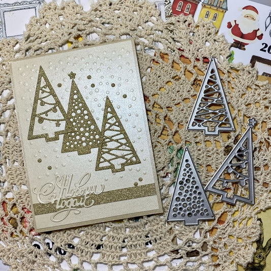 Three Christmas Trees Metal Cutting Dies