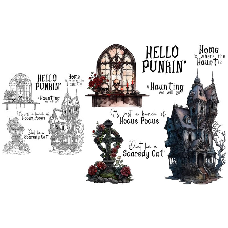 Halloween Castle Skeleton Dies & Stamps Set