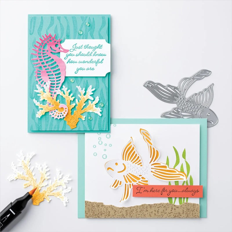 Seahorse and Goldfish Dies & Stamps Set