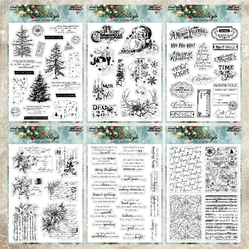 Christmas Theme DIY Decorative Journal Clear Stamps