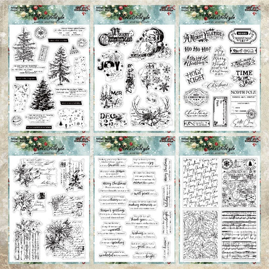 Christmas Theme DIY Decorative Journal Clear Stamps