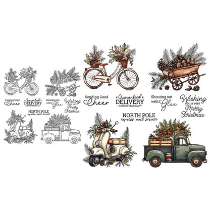 Christmas Tree Leaves Car Bike Clear Stamps