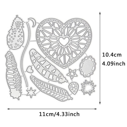 Feather Heart DIY Metal Cutting Dies